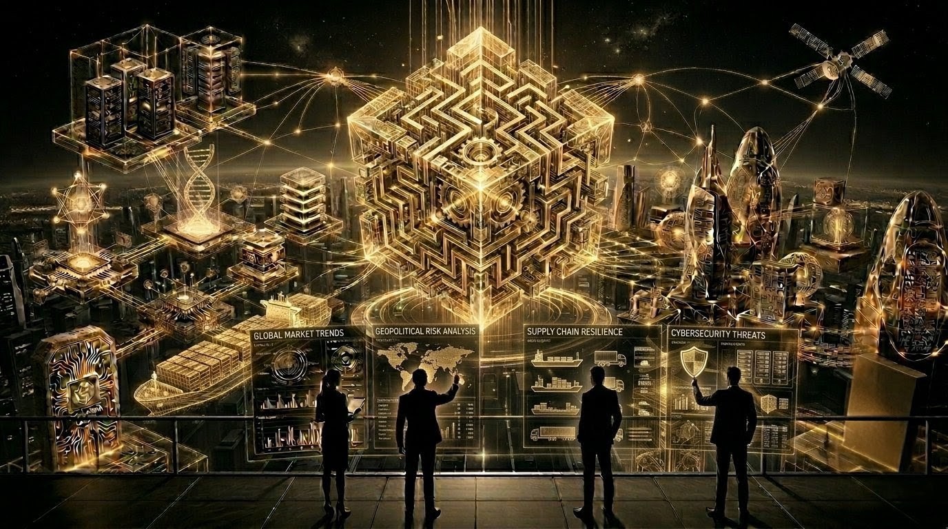 Global business district skyline